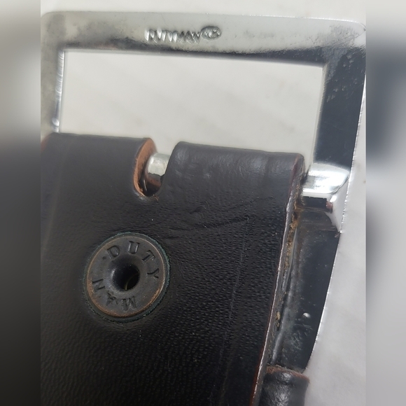 Dutyman Brown Distressed Leather Belt Size 44 - Picture 6 of 6